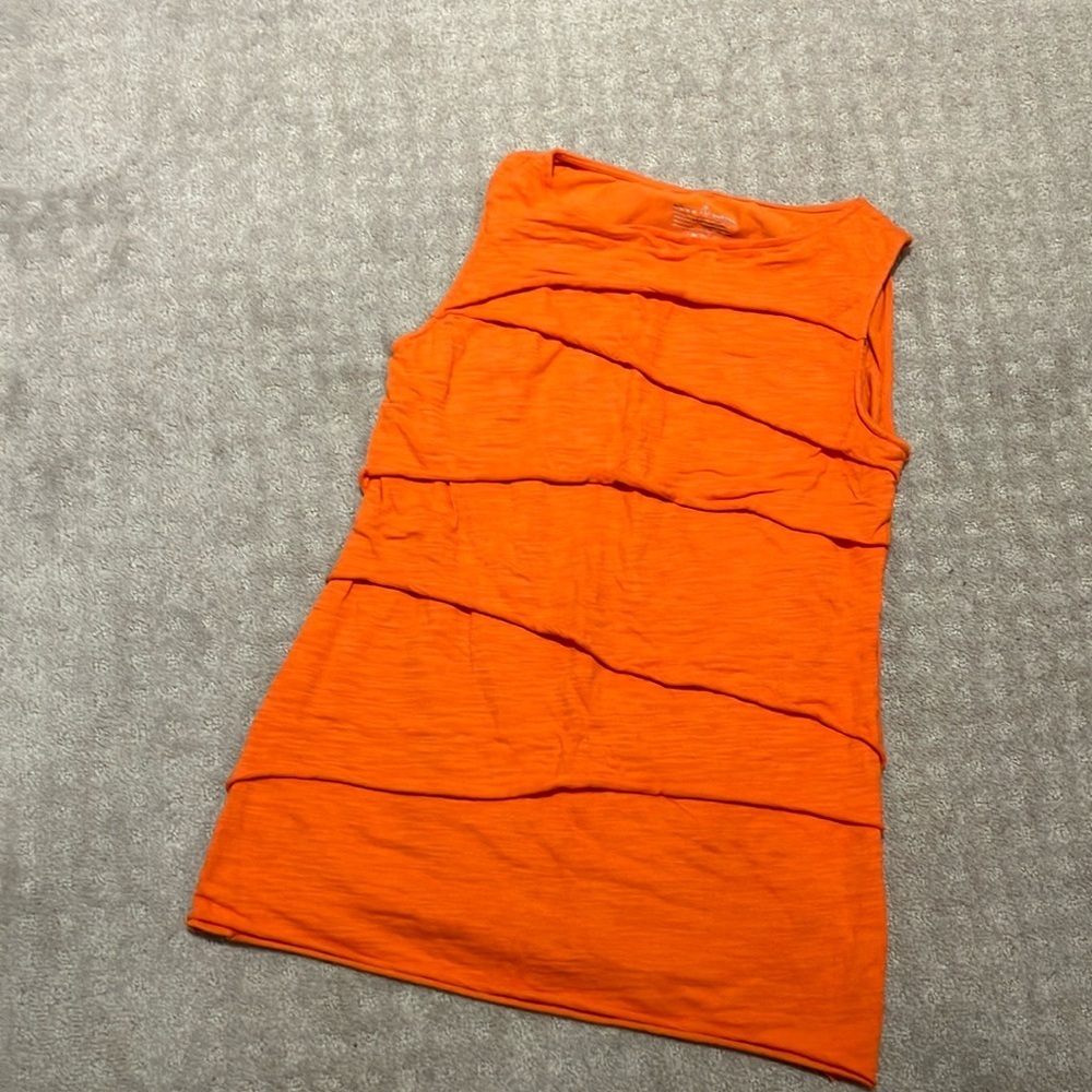 Neon Buddha orange sleeveless tank top.  Layered material.  EUC!